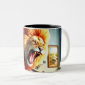 Tasse 2 Couleurs Lion fou (Devant droit)