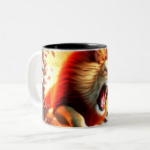 Tasse 2 Couleurs Lion fou (Devant gauche)