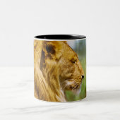 Tasse 2 Couleurs Lion se trouvant sur une roche (Centre)