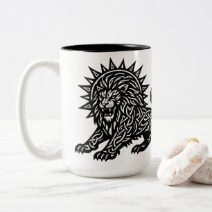 Tasse 2 Couleurs Lion Zodiaque Soleil‑Crinière Lion   BurnsInHell