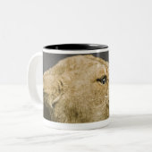 Tasse 2 Couleurs Lionne hurlant 2 (Devant gauche)