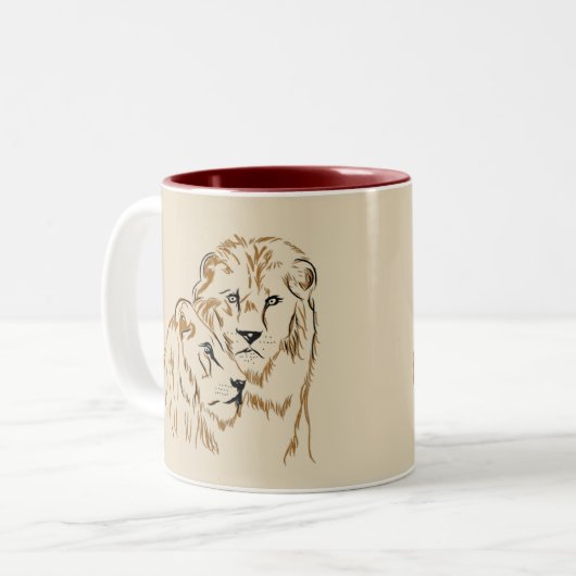 Tasse 2 Couleurs Lions (Devant gauche)