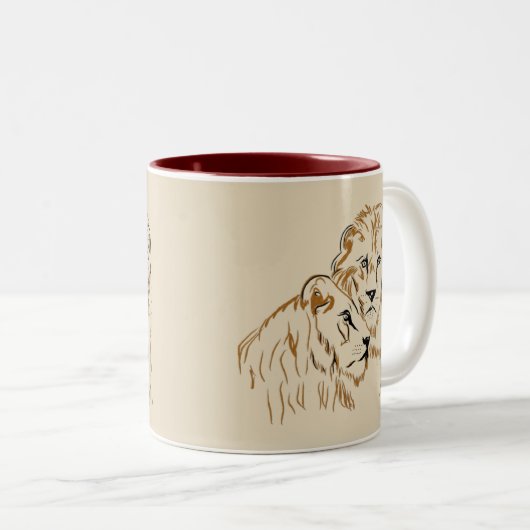 Tasse 2 Couleurs Lions (Devant droit)