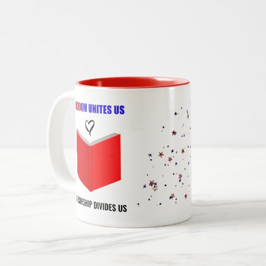 Tasse 2 Couleurs Lire la liberté nous unit (Devant gauche)