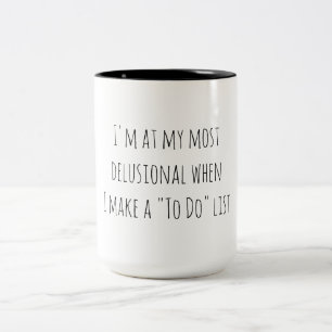 Tasse 2 Couleurs Liste de choses à faire avec humour sarcastique