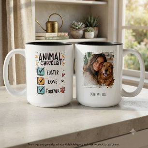 Tasse 2 Couleurs Liste de contrôle pour l'accueil d'animaux sauvés