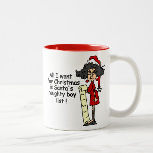 Tasse 2 Couleurs Liste des garçons de père Noël Naughty