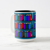 Tasse 2 Couleurs Little Library Book Shelts Turquoise (Devant gauche)