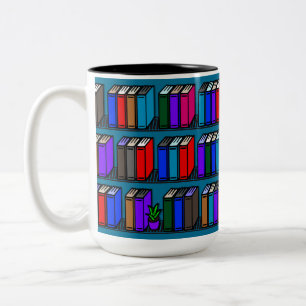 Tasse 2 Couleurs Little Library Book Shelts Turquoise