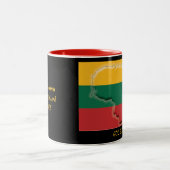 Tasse 2 Couleurs LITUANIE CARTE DRAPEAU Écriture Customisée Noir (Centre)