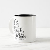 Tasse 2 Couleurs Live Laugh Love (Devant gauche)