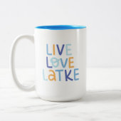 Tasse 2 Couleurs Live Love Latke Hanoukka Design (Gauche)
