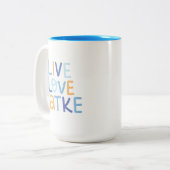 Tasse 2 Couleurs Live Love Latke Hanoukka Design (Devant gauche)