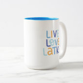 Tasse 2 Couleurs Live Love Latke Hanoukka Design (Devant droit)