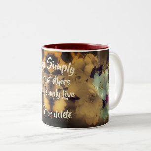 Tasse 2 Couleurs Live Simply Blossoms Mots Inspirants