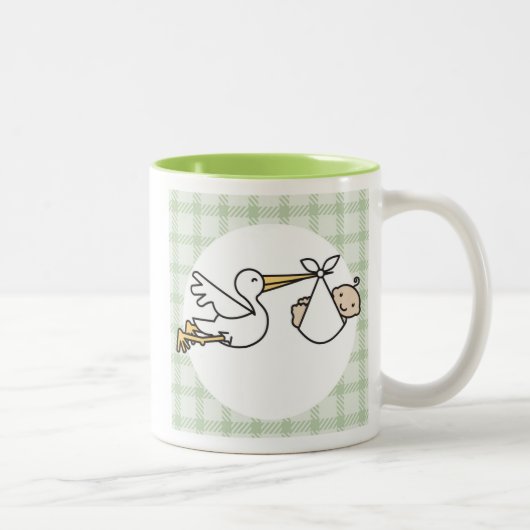Tasse 2 Couleurs Livraison de bébé Stork (Droit)