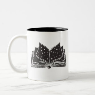 Tasse 2 Couleurs Livre de sorts magiques ouverts – Étoiles et magie