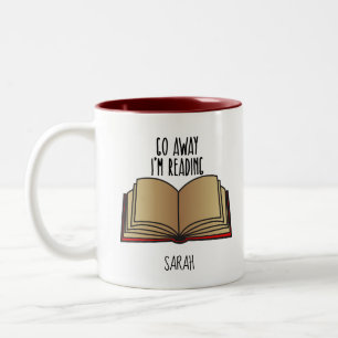 Tasse 2 Couleurs Livre Nerd Go Away Je lis Citation amusante