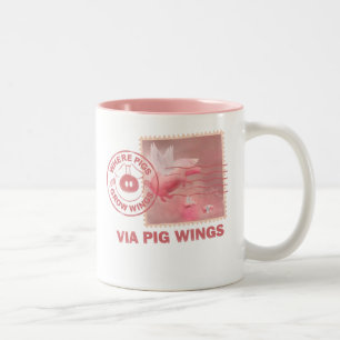 Tasse 2 Couleurs Livrer vous-même Flying Pig Postage
