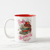 Tasse 2 Couleurs Livres Couvertures et Chocolat Chaud  (Gauche)