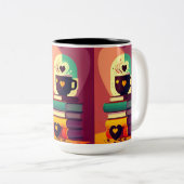 Tasse 2 Couleurs Livres Et Café (Devant droit)