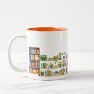 Tasse 2 Couleurs Livres et étagères - pour un directeur - Orange