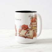 Tasse 2 Couleurs Livres Et Fleurs Personnalisés (Devant droit)