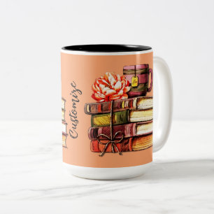 Tasse 2 Couleurs Livres Personnalisés Et Broche À Thé