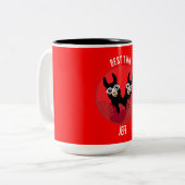 Tasse 2 Couleurs Llama Alpaca Twin Boys (Devant gauche)