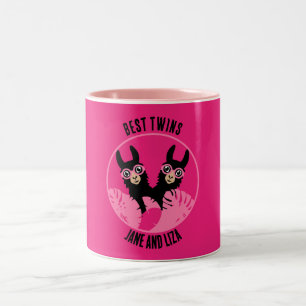 Tasse 2 Couleurs Llama Alpaca Twin Girl