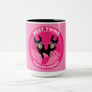Tasse 2 Couleurs Llama Alpaca Twin Girl