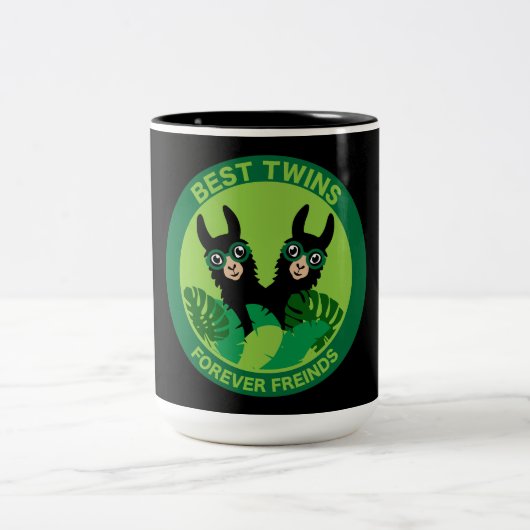 Tasse 2 Couleurs Llama Alpaca Twins (Centre)