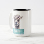 Tasse 2 Couleurs Llama Art Nom personnalisé Couleur (Devant gauche)