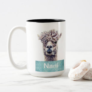 Tasse 2 Couleurs Llama Art Nom personnalisé Couleur