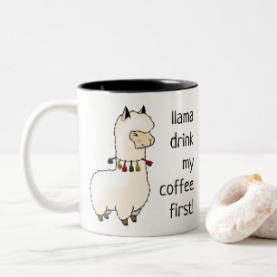 Tasse 2 Couleurs 'llama boire mon café d'abord' mignonne lama