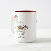 Tasse 2 Couleurs Llama Christmas Enfants mignonne Drôle (Devant gauche)