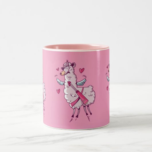 Tasse 2 Couleurs Llama croustillante pour la Saint Valentin (Centre)