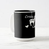 Tasse 2 Couleurs Llama Gift | Dame folle d'Alpaca (Devant gauche)