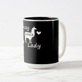 Tasse 2 Couleurs Llama Gift | Dame folle d'Alpaca (Devant droit)