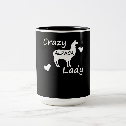 Tasse 2 Couleurs Llama Gift | Dame folle d'Alpaca (Centre)