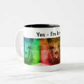 Tasse 2 Couleurs Llama noire intense drôle animal (Devant gauche)