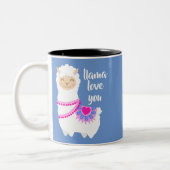 Tasse 2 Couleurs Llama vous aime Valentine pun (Gauche)