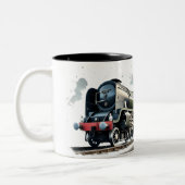 Tasse 2 Couleurs Locomotive À Vapeur Rétro Avec Transport De Passag (Gauche)