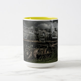 Tasse 2 Couleurs locomotive à vapeur train rail voie ferrée