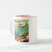 Tasse 2 Couleurs L'Oeuvre Est La Récompense Femme Runner Mountains (Devant gauche)