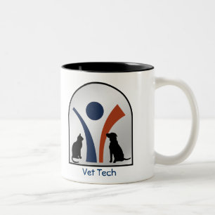 Tasse 2 Couleurs Logo animal vétérinaire fait sur commande avec le