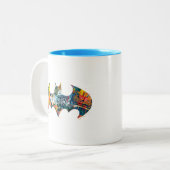 Tasse 2 Couleurs Logo Batman Graffiti Neon 80's (Devant gauche)