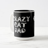Tasse 2 Couleurs Logo blanc Crazy Cat Dad (Devant gauche)