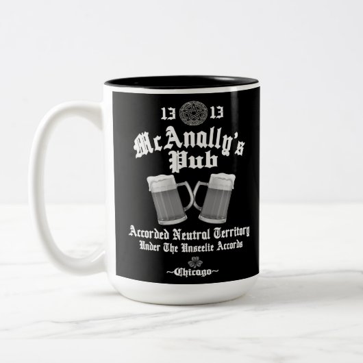 Tasse 2 Couleurs Logo blanc du pub McAnally (Gauche)