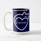 Tasse 2 Couleurs Logo blanc personnalisé d'amour de chats (Gauche)